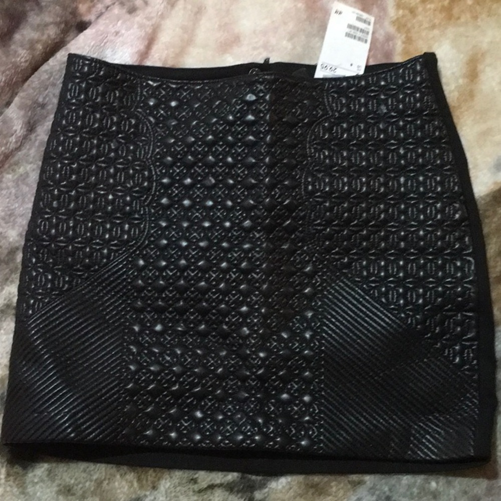 Brand New Faux Black Leather Mini Skirt